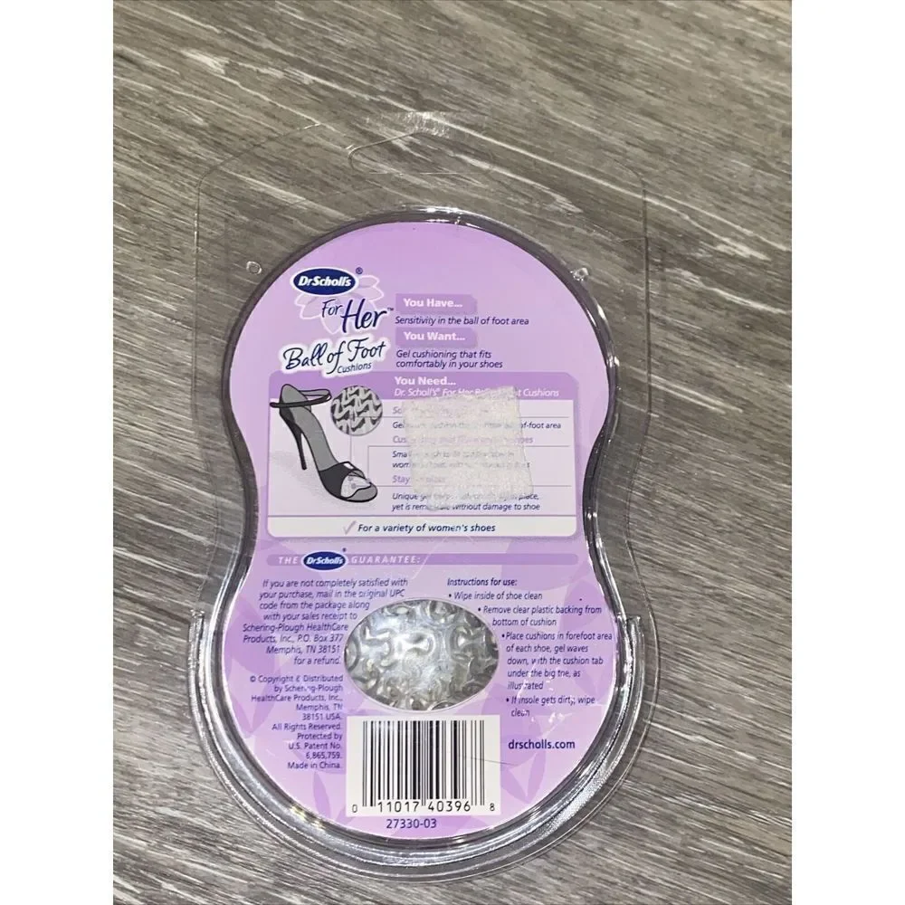 *NEW IN PACKAGE Dr Scholls for her ball of foot cushions one pair-MASSAGING GEL